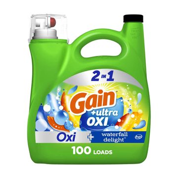 Gain Ultra Oxi Liquid Laundry Detergent, Waterfall Delight Scent, 144 fl oz