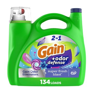 Gain Liquid Laundry Detergent, Odor Defense + Super Fresh Blast Scent, 194 fl oz