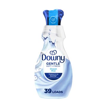 Downy Gentle Soft + Fresh Fabric Softener Liquid, Ocean Mist Scent, 26 FL OZ, 39 loads, Liquid Fabric Softener Designed to be Gentle on Skin
