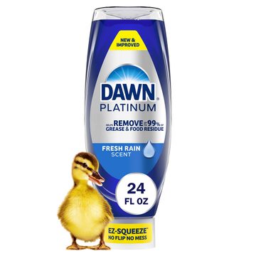 Dawn Platinum EZ Squeeze Dish Soap, Dishwashing Liquid, Tough Grease Removal, Fresh Rain, 24 fl oz