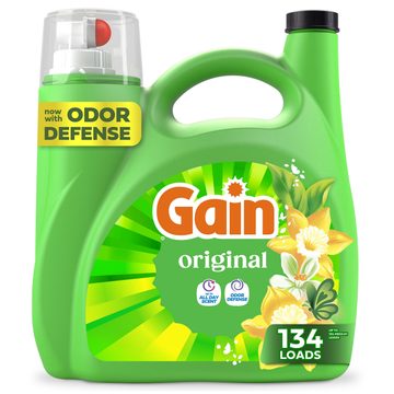 Gain Liquid Laundry Detergent, Now with Odor Defense, Original Scent, 177 fl oz, 134 Loads