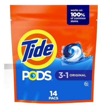 Tide PODs Laundry Detergent, 14 Count, Original Scent, 3-in-1 Stain Remover, Odor Fighter, Color Protector, Concentrated Laundry Soap Pacs