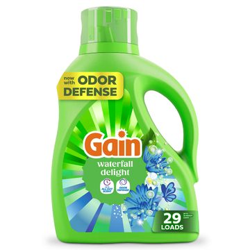 Gain Liquid Laundry Detergent, Now with Odor Defense, Waterfall Delight Scent, 39 fl oz, 29 Loads