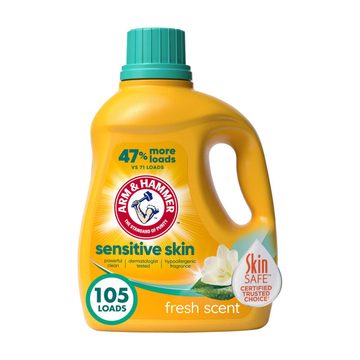 ARM & HAMMER Sensitive Skin Liquid Laundry Detergent, Fresh Scent, 105 fl oz