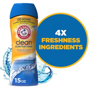 ARM & HAMMER Clean Scentsations In-Wash Scent Booster, Laundry Scent Booster Purifying Waters scent, 15 Oz