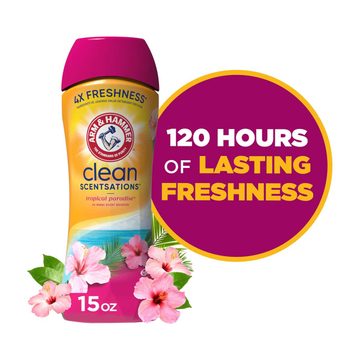 ARM & HAMMER Clean Scentsations In-Wash Scent Booster, Laundry Scent Booster Tropical Paradise scent, 15 oz