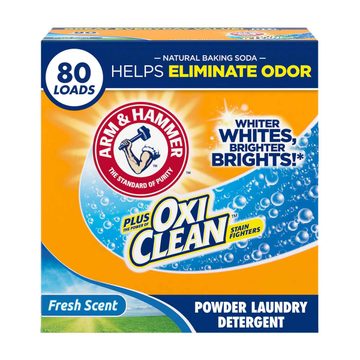 ARM & HAMMER Plus OxiClean Powder Laundry Detergent, Fresh Scent, 80 Loads