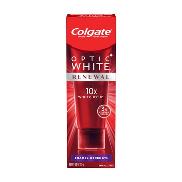 Colgate Optic White Renewal Toothpaste, Teeth Whitening Toothpaste, Enamel Strength, 3 Oz Tube