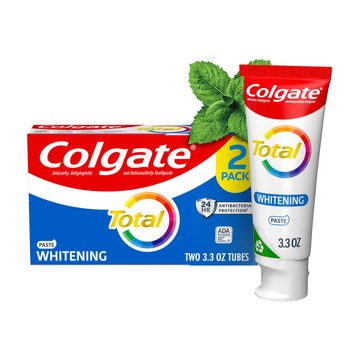 Colgate Total Whitening Toothpaste, 3.3 oz Tubes, 2 pk