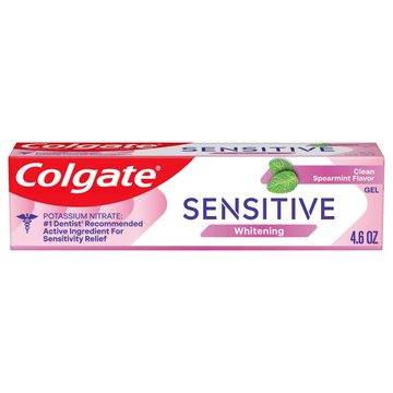 Colgate Sensitive Whitening Toothpaste Gel for Sensitive Teeth, Spearmint, 1 Pack, 4.6 oz