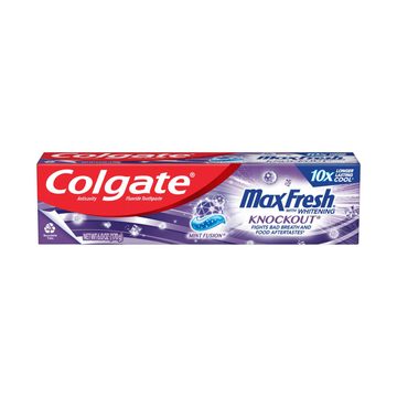Colgate Max Fresh Knockout Toothpaste with Breath Strips, Electric Mint, 6 oz