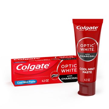 Colgate Optic White Whitening Toothpaste with Charcoal, Cool Mint, 4.2 oz