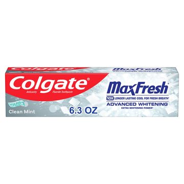 Colgate MaxFresh Advanced Whitening Toothpaste, Clean Mint, 6.3 oz