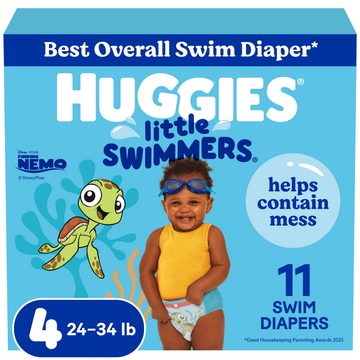 Huggies Little Swimmers Disposable Swim Diapers, Size 4 (24-34 lbs), 11 Ct