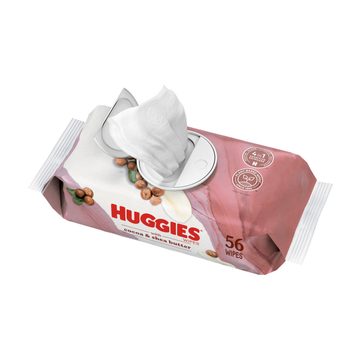 Huggies Wipes with Cocoa & Shea Butter, Scented, 1 Push Button Pack, 56 ct