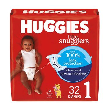 Huggies Little Snugglers Baby Diapers, Size 1 (8-14 lbs), 32 ct