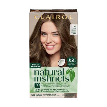 Clairol Natural Instincts Hair Color Kit, 6 Light Brown