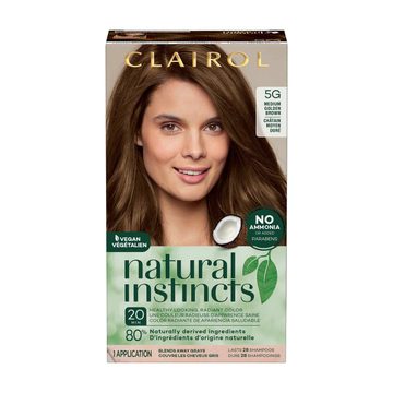 Clairol Natural Instincts Hair Color Kit, 5G Medium Golden Brown
