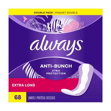 Always Anti-Bunch Xtra Protection Daily Liners, Extra Long, 68 ct