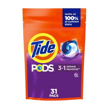 Tide PODs Laundry Detergent, 31 Count, Spring Meadow Scent, 3-in-1 Stain Remover, Odor Fighter, Color Protector, Concentrated Laundry Soap Pacs