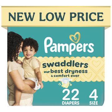 Pampers Swaddlers Diapers, Size S4 (15-34 lbs), 22 Count, Absorbent, Keeps Baby Dry and Comfortable, Skin Safe Disposable Baby Diaper