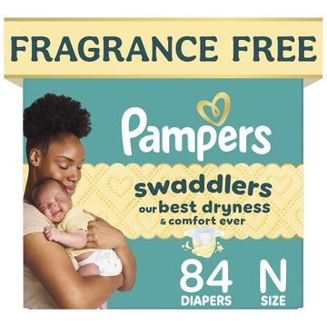 Pampers Swaddlers Diapers, Size 0 (up to 10 lbs), 84 Count, Absorbent, Keeps Baby Dry and Comfortable, Skin Safe Disposable Baby Diaper