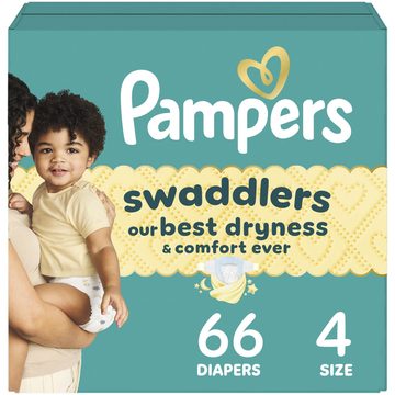 Pampers Swaddlers Diapers, Size S4 (15-34 lbs), 66 Count, Absorbent, Keeps Baby Dry and Comfortable, Skin Safe Disposable Baby Diaper