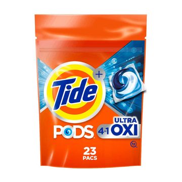 Tide 4-n-1 Ultra Oxi PODS Laundry Detergent Pacs, 23 Count, HE Compatible, Built in Pre-treater for Stains