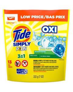 Tide Simply PODS +Oxi Liquid Laundry Detergent Pacs, Daybreak Fresh, 13 ct