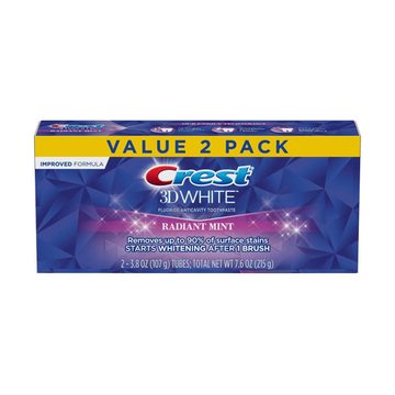 Crest 3D White Radiant Mint Toothpaste, 3.8 oz, 2 ct