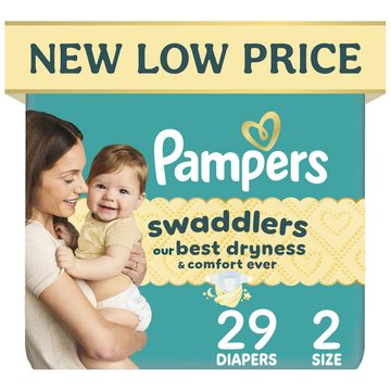 Pampers Swaddlers Diapers, Size 2 (10-22 lbs), 29 Count, Absorbent, Keeps Baby Dry and Comfortable, Skin Safe Disposable Baby Diaper