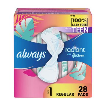 Always Radiant Teen Pads, 28 ct