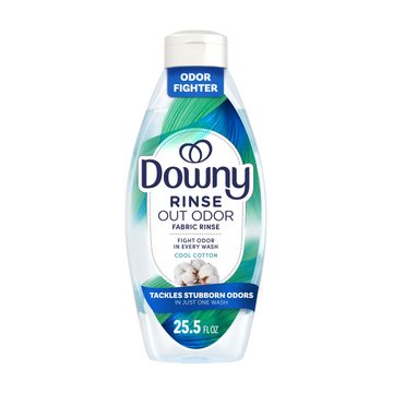 Downy Rinse Laundry Odor Remover, Cool Cotton Scent, 25.5 fl oz, Fabric Softener and Laundry Odor Removal Rinse, Fights Odors at the source, HE Compatible