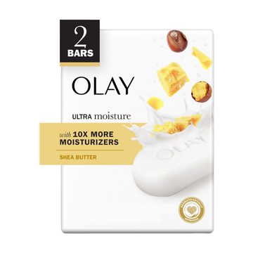 Olay Ultra Moisture Beauty Bar Soap with Shea Butter, 3.75 oz Bars, 2 ct