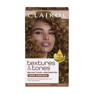 Clairol Textures & Tones Permanent Hair Color, 5G Caramel Brown