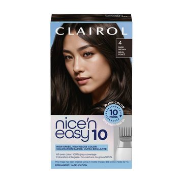 Clairol Nice’n Easy 10 Permanent Hair Color, 4 Dark Brown