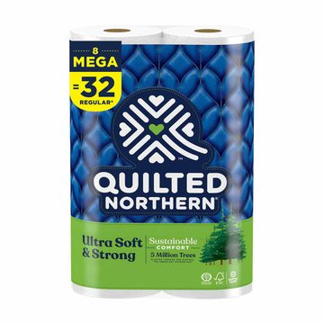 Quilted Northern Ultra Soft & Strong Toilet Paper Mega Rolls, 8 ct