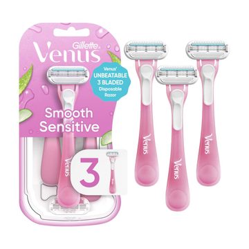 Venus Sensitive Women's Disposable Razor, 3 Count