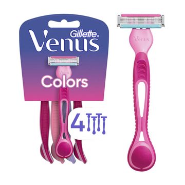 Venus Simply 3 Colors Disposable Razors, 4 Count