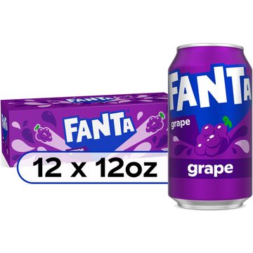 Fanta Grape Soda Soft Drink Fridge Pack Cans, 12 fl oz, 12 Pack