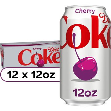 Diet Coke Cherry Diet Soda Soft Drink, Fridge Pack Cans, 12 fl oz, 12 Pack