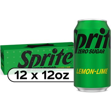 Sprite Zero Sugar Lemon-Lime Caffeine Free Soda Soft Drink Fridge Pack Cans, 12 fl oz, 12 Pack