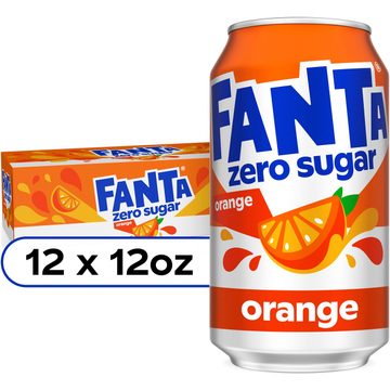 Fanta Zero Sugar Orange Soda Soft Drink Fridge Pack Cans, 12 fl oz, 12 Pack