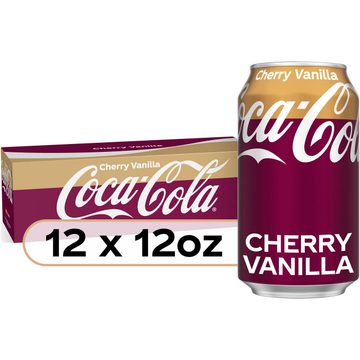 Coca-Cola Cherry Vanilla Soda Soft Drink Fridge Pack Cans, 12 fl oz, 12 Pack