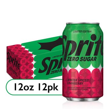Sprite Zero Sugar Winter Spiced Cranberry Caffeine Free Soda Soft Drink Fridge Pack Cans, 12 fl oz, 12 Pack