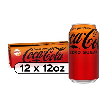 Coca-Cola Zero Sugar Orange Cream Soda Soft Drink, 12 fl oz Cans, 12 pk