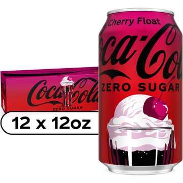 Coca-Cola Zero Sugar Cherry Float Soda Soft Drink Fridge Pack Cans, 12 fl oz, 12 Pack