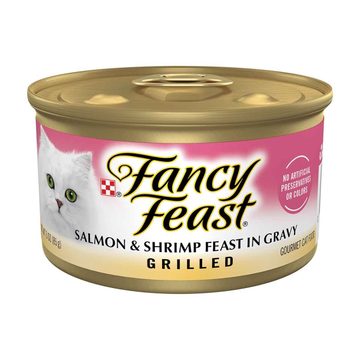 Purina Fancy Feast Grilled Salmon & Shrimp Feast in Gravy Gourmet Cat Food, 3 oz