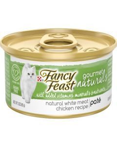 Purina Fancy Feast Grain Free, Natural Pate Wet Cat Food, Gourmet Naturals White Meat Chicken Recipe, 3 oz Can