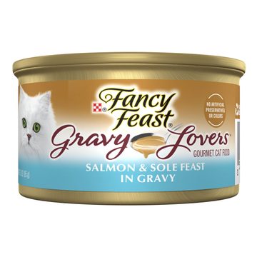 Purina Fancy Feast Gravy Lovers Salmon and Sole Feast Grilled Gourmet Cat Food in Wet Cat Food Gravy
